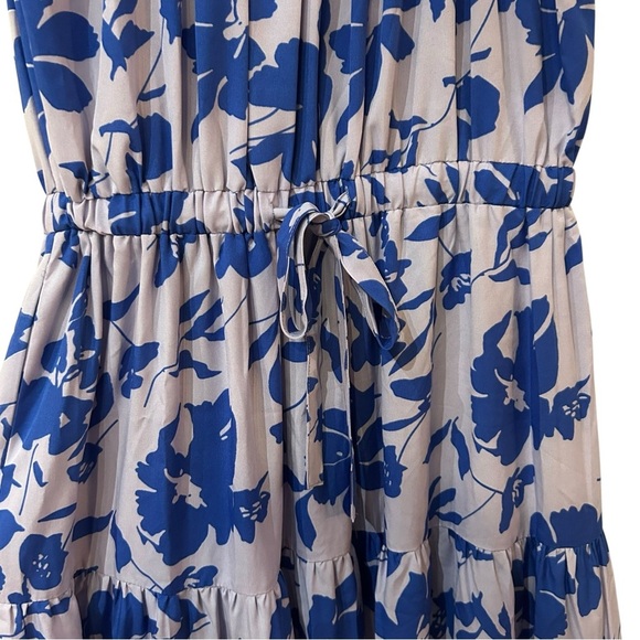 NEW Easel Floral Print Off Shoulder Challis Maxi Dress Sz S Tie Waist Sundress - Picture 5 of 10